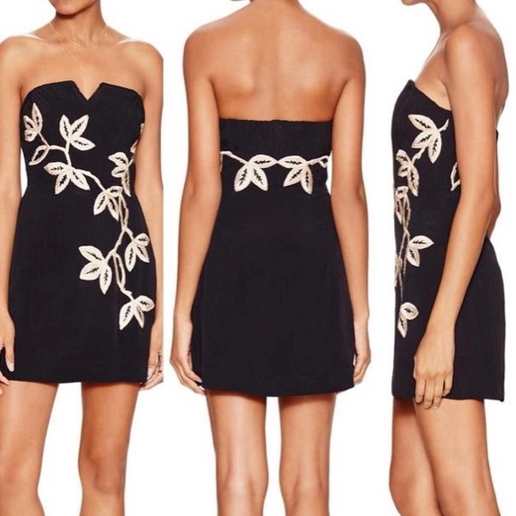 Limited Edition Free People Night Out Strapless Embroidered Mini Dress - Picture 10 of 15